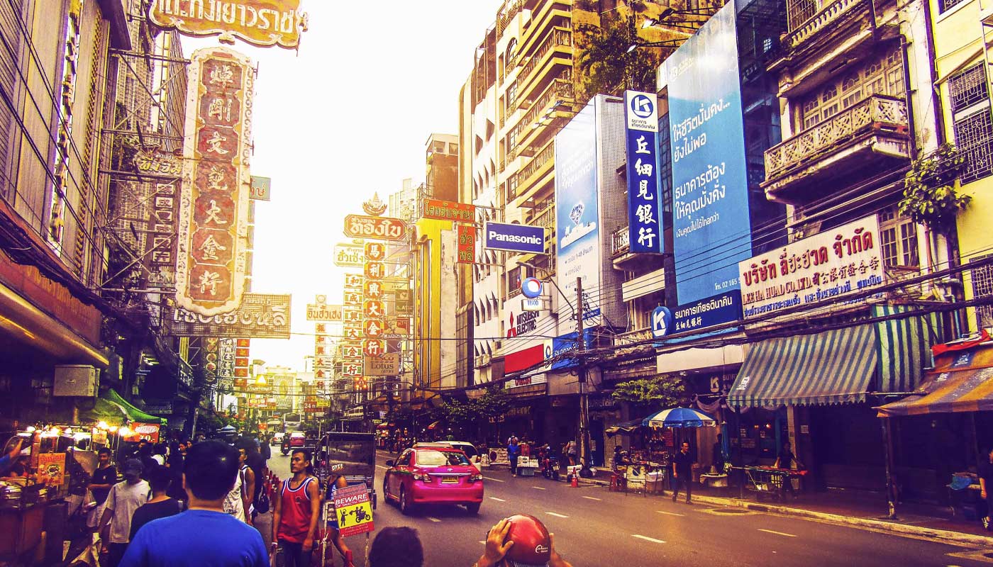 Busy street in Asia