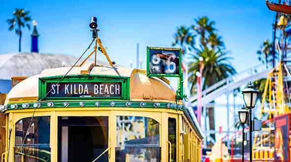 Tram to St Klida Beach