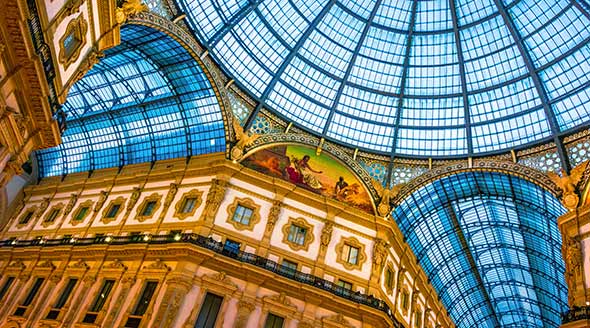 The spectacular roof of the Galleria Vittorio Emanuele II