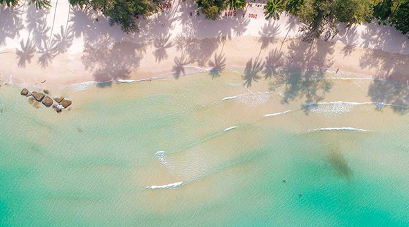 Punta Cana beach viewed from a drone