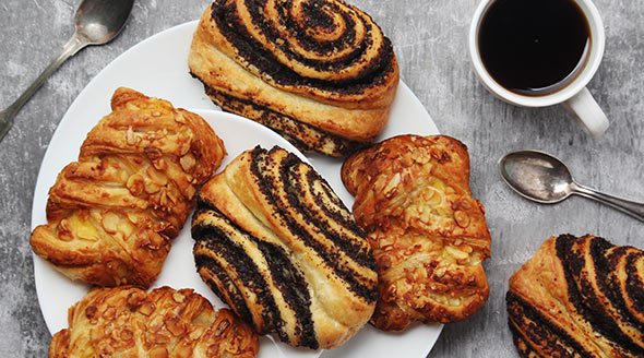 Swedish sweet pastries and coffee